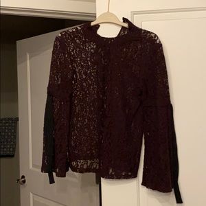 Long sleeve lace dress shirt